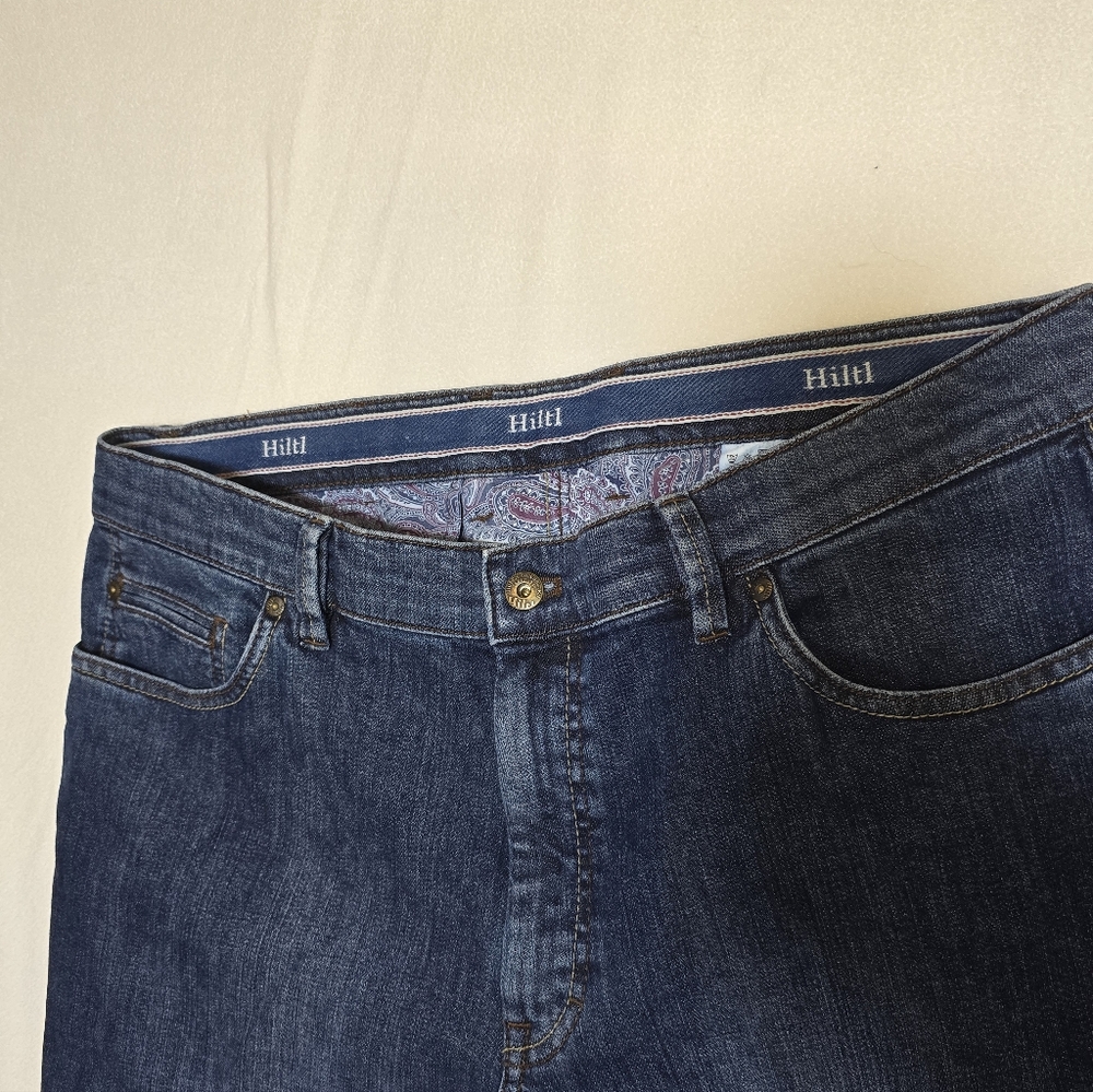 Hiltl Vintage Wash Straight Leg Jeans Mens 38x27.5 Hemmed Blue Denim - Picture 5 of 8